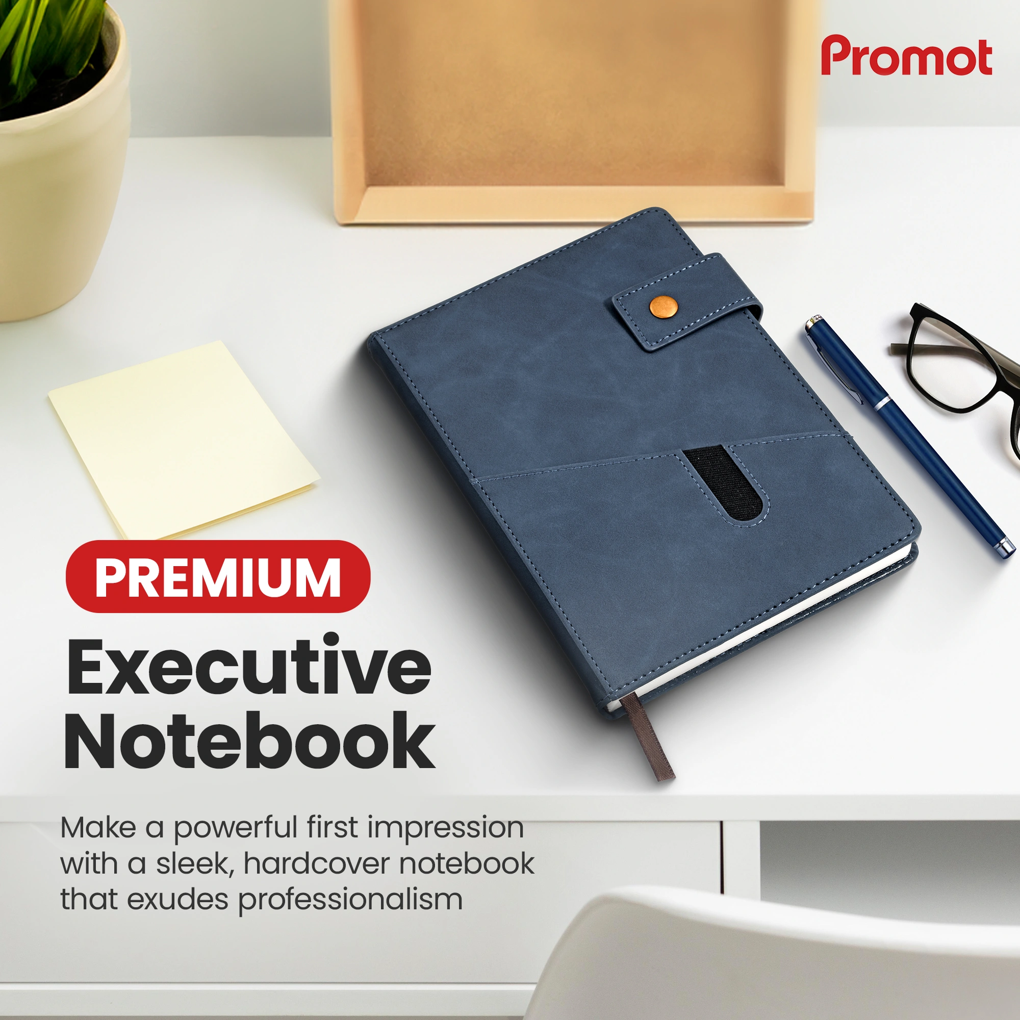 Notebook with Pocket and Pen - Storm Blue hover